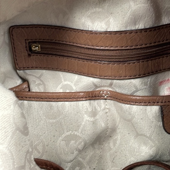 MICHAEL Michael Kors Middleton Hobo Bag Studded Embossed Leather Brown Cognac - Picture 6 of 17